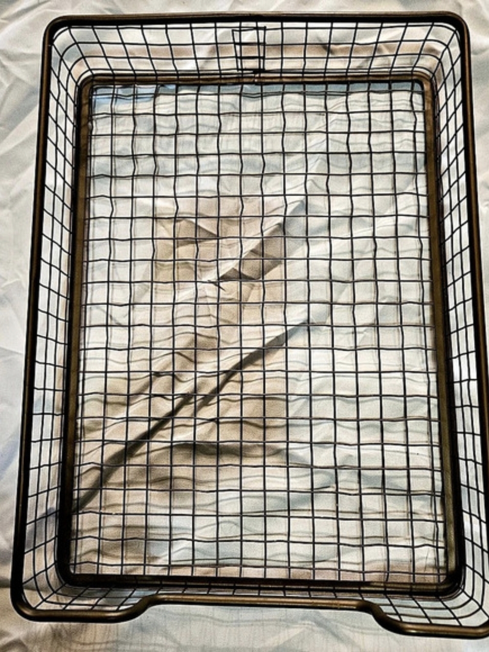 Wire Storage Basket in Black & Brown